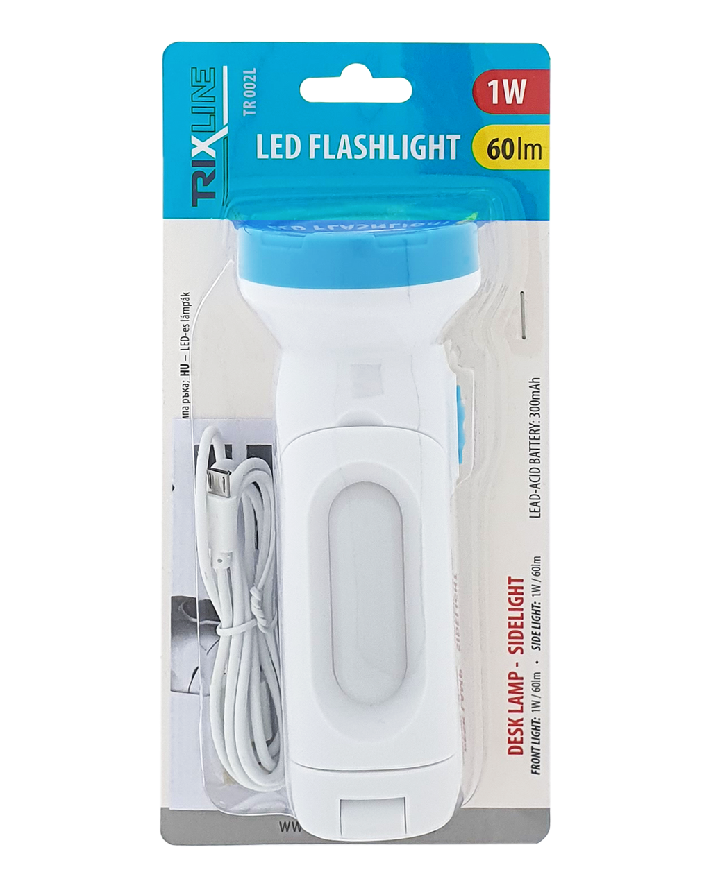 TR 002L 1W LED zseblámpa USB töltés Trixline TR 002L 1W LED zseblámpa USB töltés Trixline
