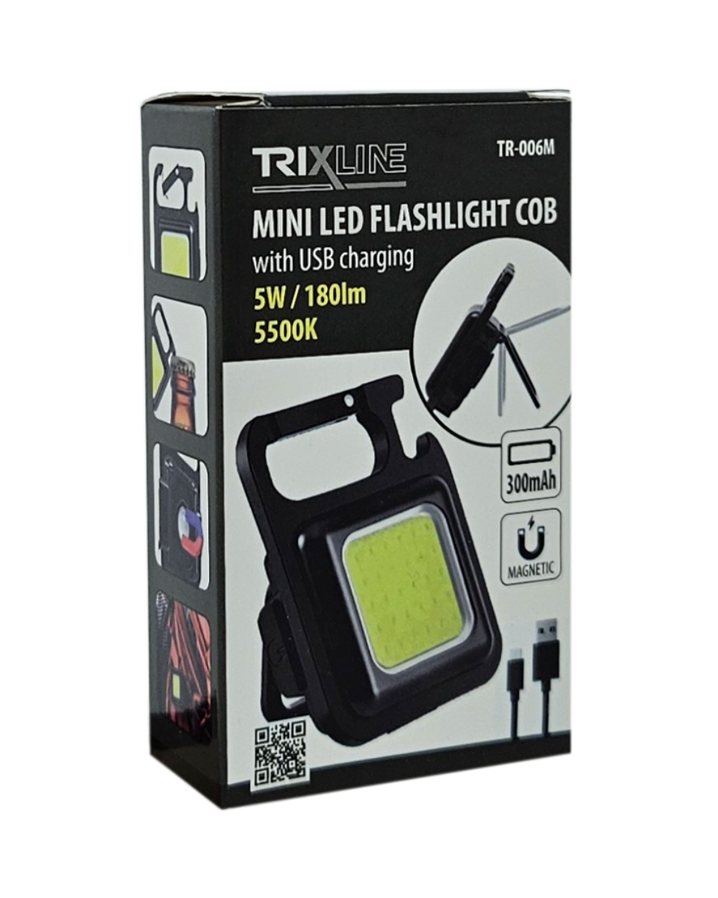 TR-006M Mini LED zseblámpa 5W COB USB-vel Trixline - Image 3