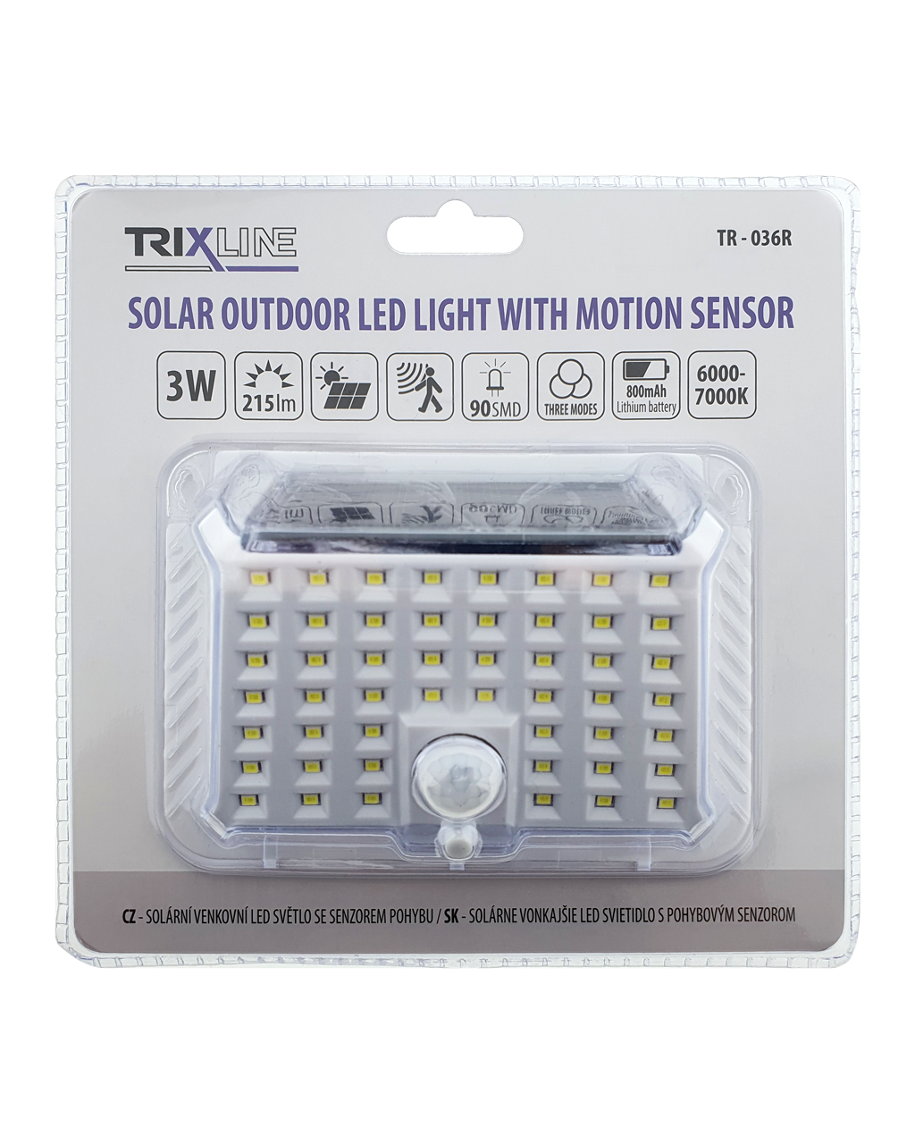 TR-036R Napelemes kültéri LED lámpa 3W COB Trixline