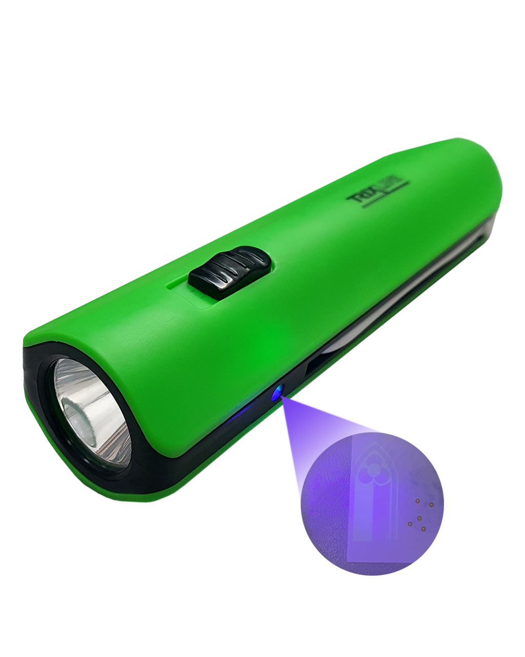 TR-068L LED-es kézi zseblámpa UV bankjegyszárító zöld Trixline