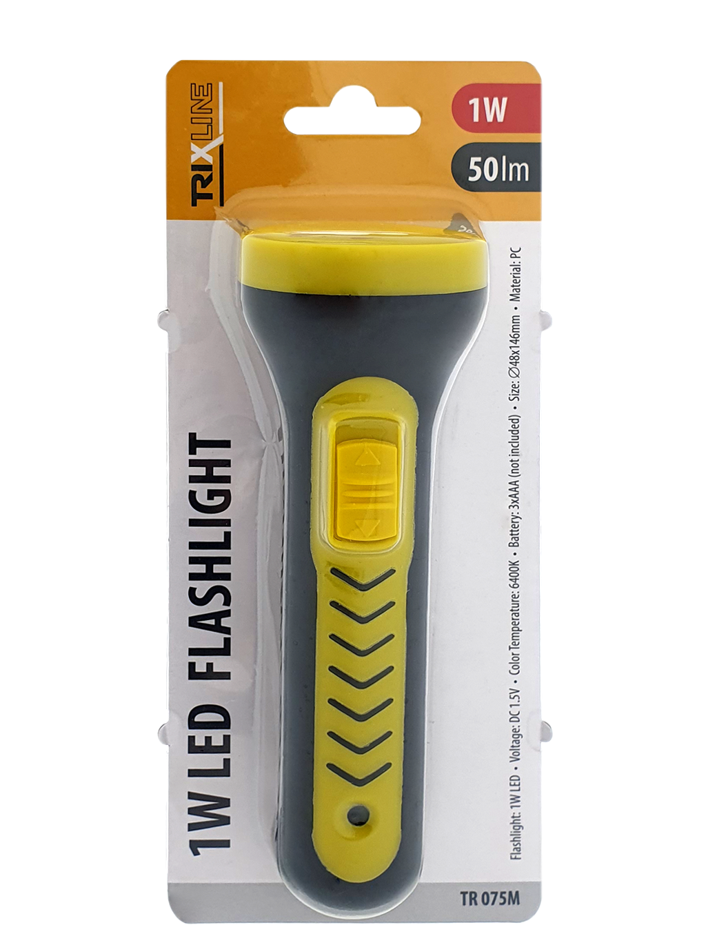 TR 075M 1W LED kézi zseblámpa sárga Trixline - Image 2