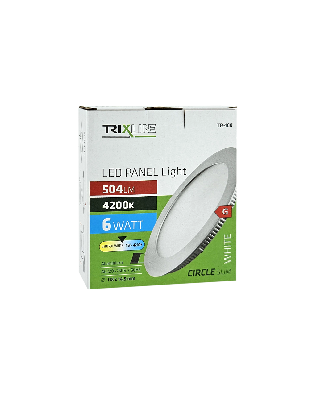 TR-100 LED panel 6W 504lm 4200K – kerek Trixline TR-100 LED panel 6W 504lm 4200K – kerek Trixline