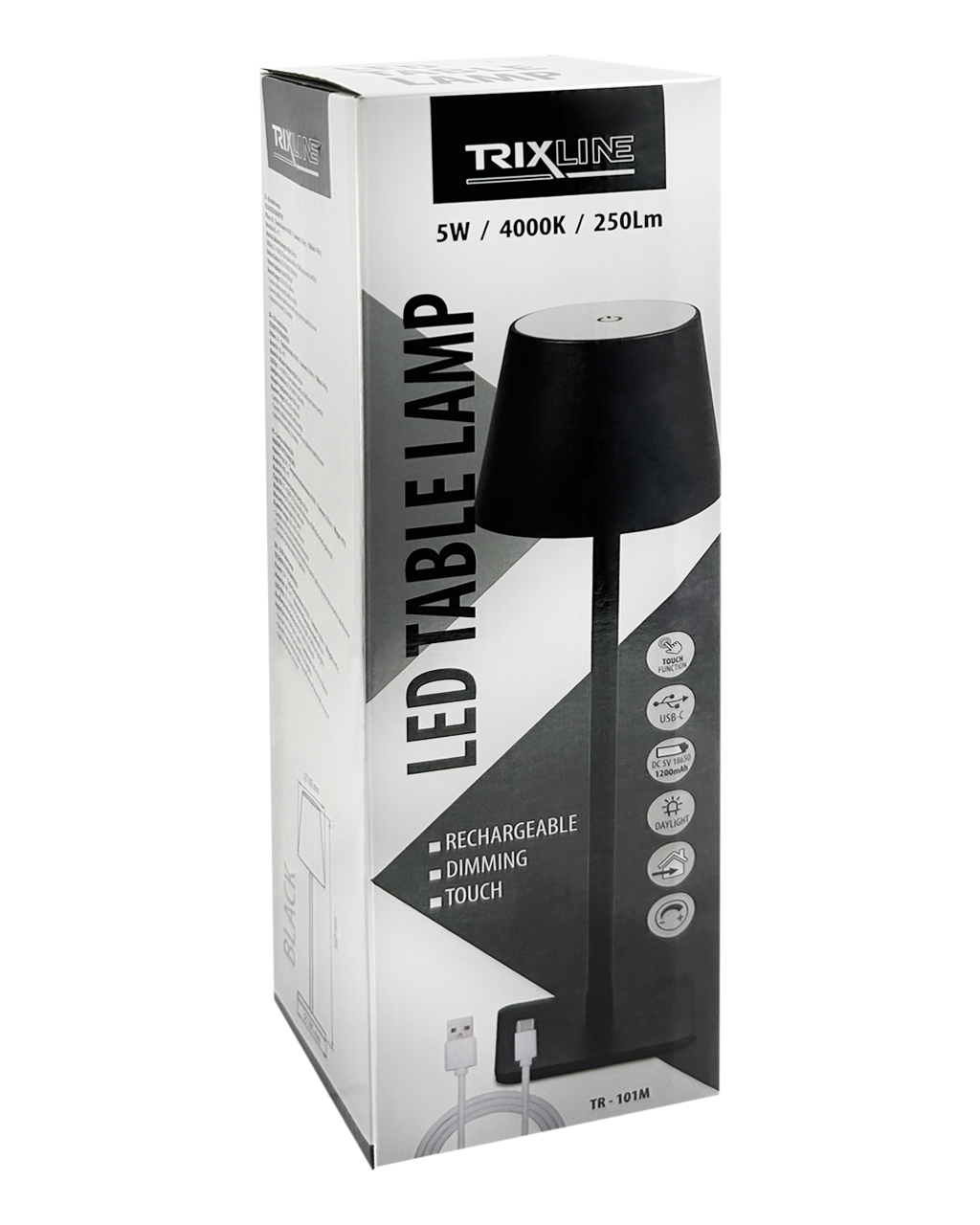TR-101M LED asztali lámpa - fekete Trixline - Image 2