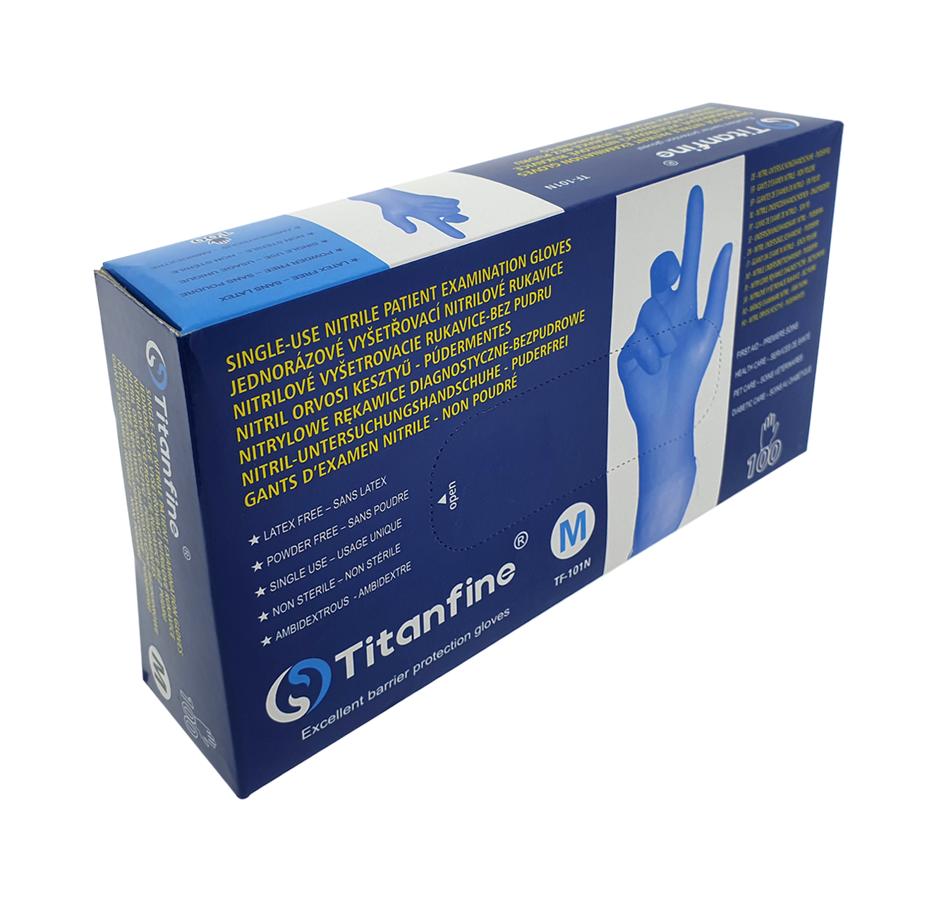 Titanfine TF-101N eldobhato kesztyű - nitril M méret - Image 2