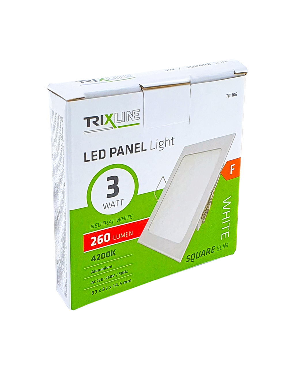 TR-106 LED panel 3W 260lm 4200K – négyzet alakú Trixline TR-106 LED panel 3W 260lm 4200K – négyzet alakú Trixline