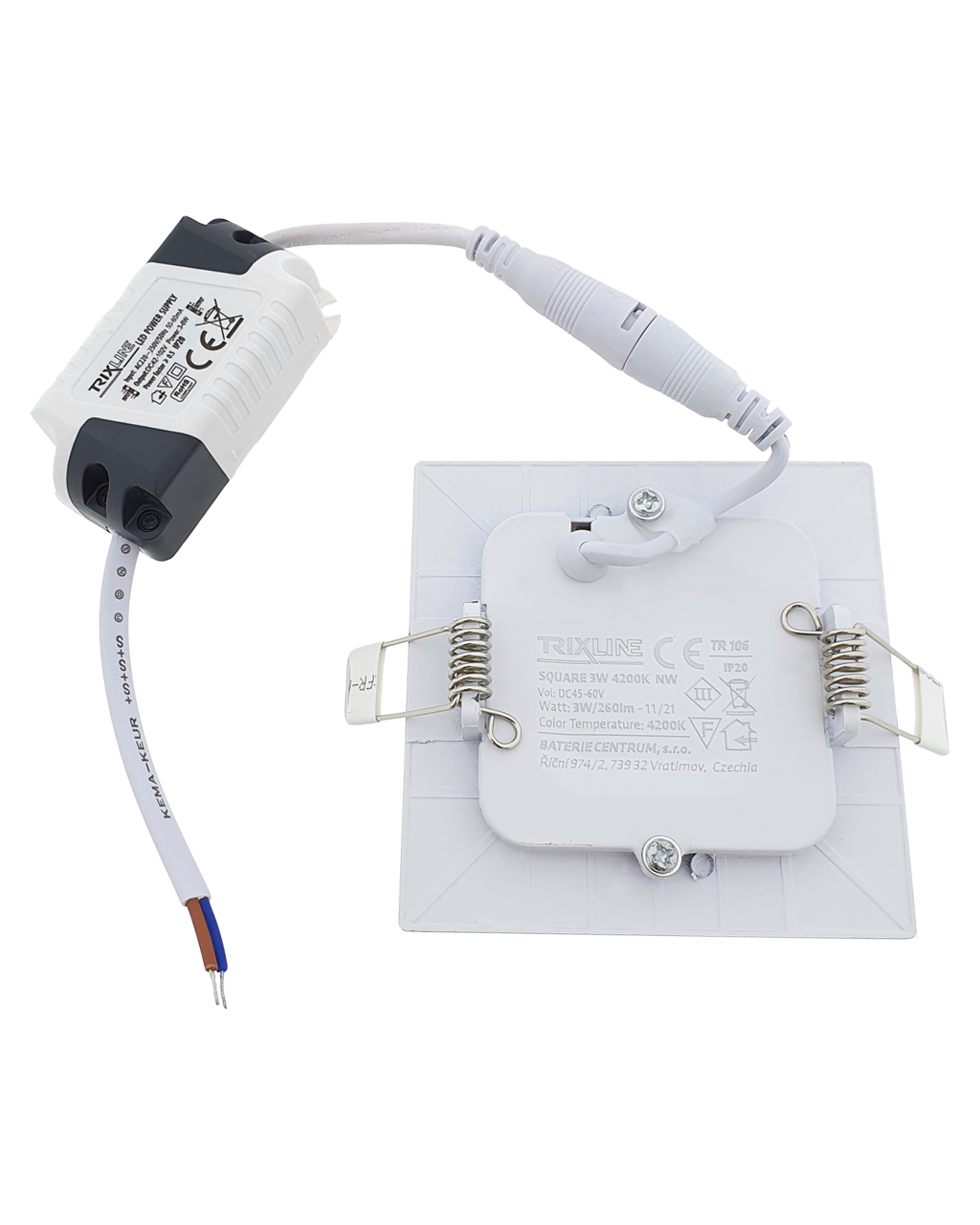 TR-106 LED panel 3W 260lm 4200K – négyzet alakú Trixline TR-106 LED panel 3W 260lm 4200K – négyzet alakú Trixline