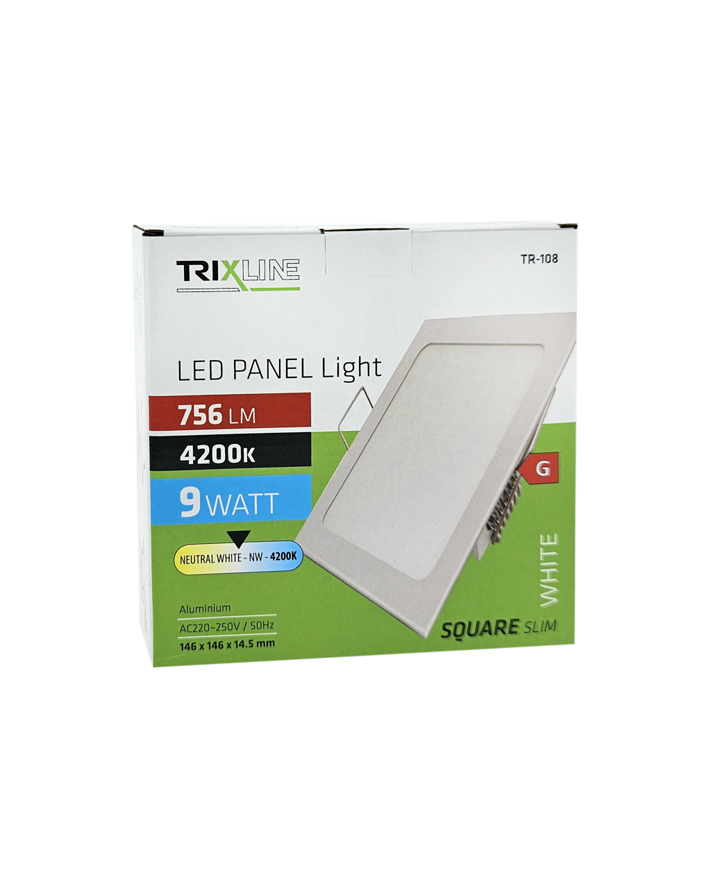 TR-108 LED panel 9W 756lm 4200K - négyzet alakú Trixline - Image 2