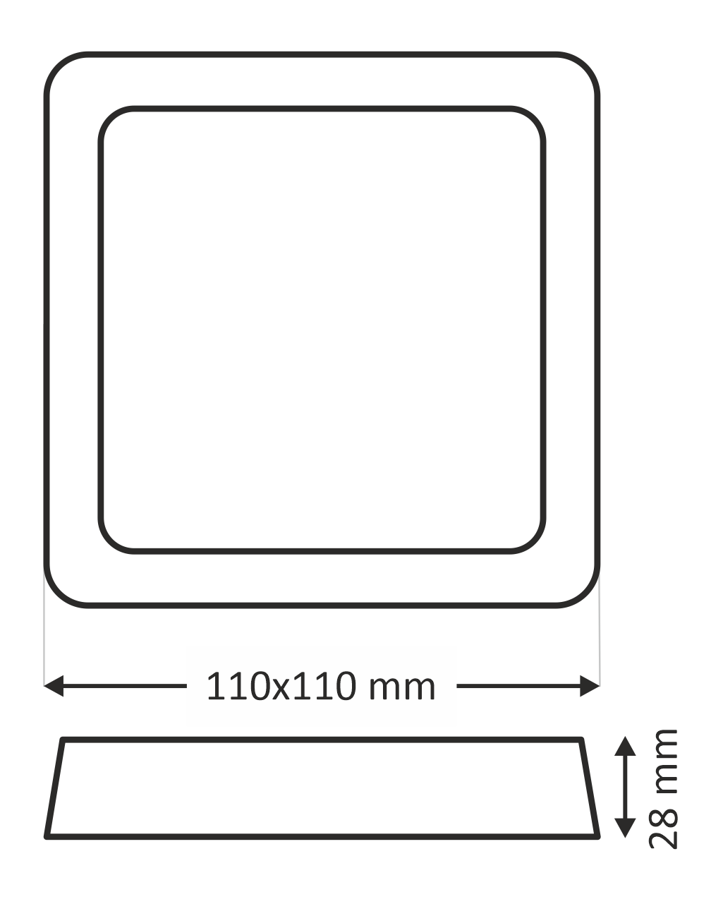 TR 118 LED panel,6W 4200K négyzet alakú, felületre szerelhető, TR 118 LED panel,6W 4200K négyzet alakú, felületre szerelhető,