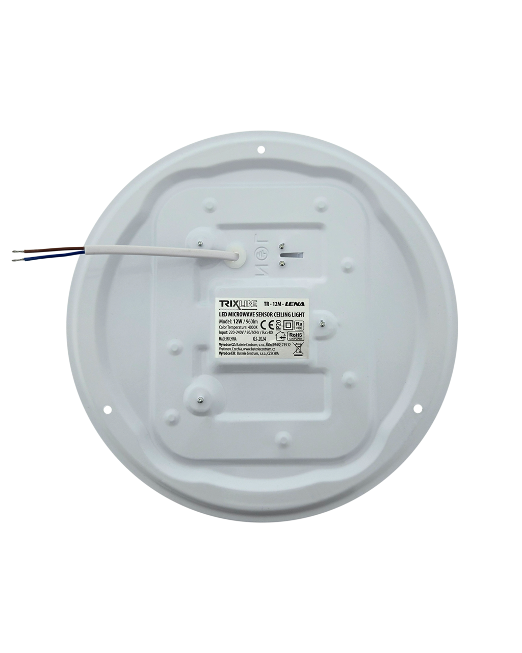 TR-12M LED 12W/960lm/4000K szenzoros, kerek mennyezeti lámpa fényű - fehér Trixline LENA - Image 3