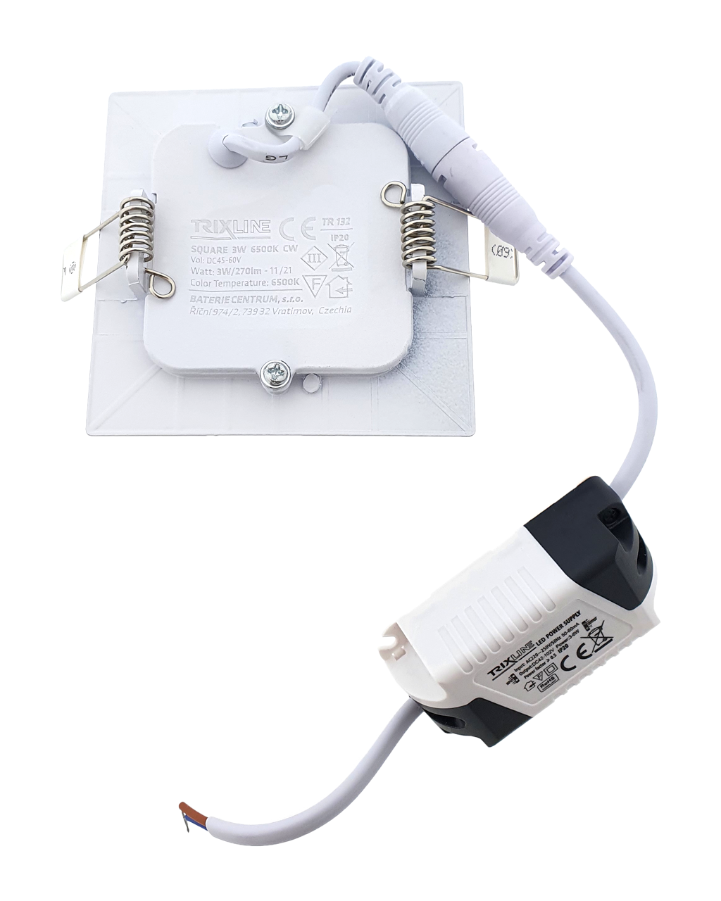 TR-132 LED panel 3W, 270lm 6500K – négyzet alakú Trixline TR-132 LED panel 3W, 270lm 6500K – négyzet alakú Trixline