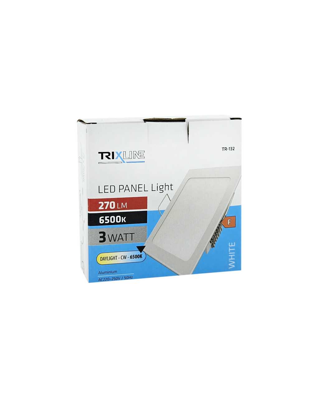 TR-132 LED panel 3W, 270lm 6500K – négyzet alakú Trixline TR-132 LED panel 3W, 270lm 6500K – négyzet alakú Trixline
