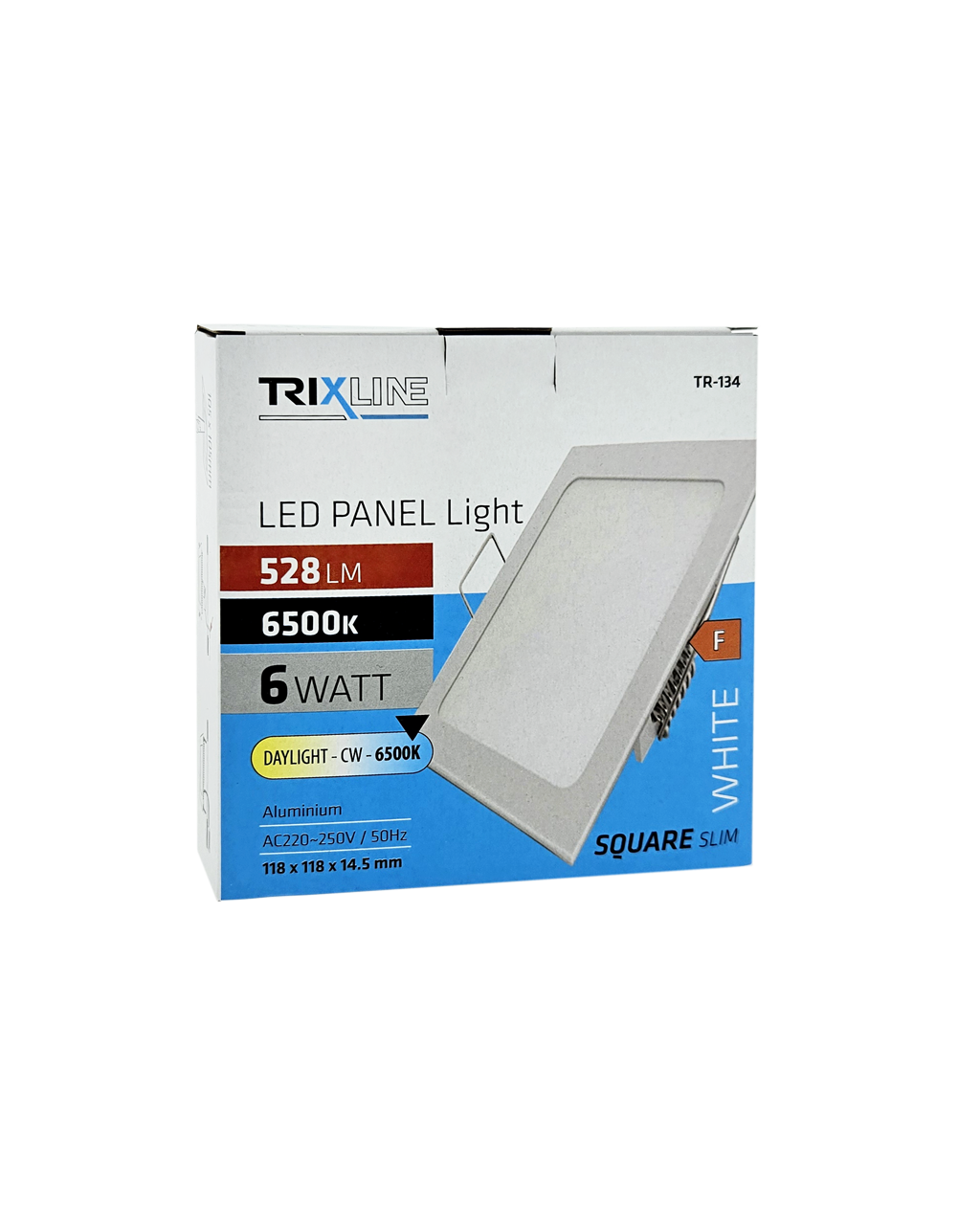 TR-134 LED panel 6W 528lm 6500K – négyzet alakú Trixline TR-134 LED panel 6W 528lm 6500K – négyzet alakú Trixline