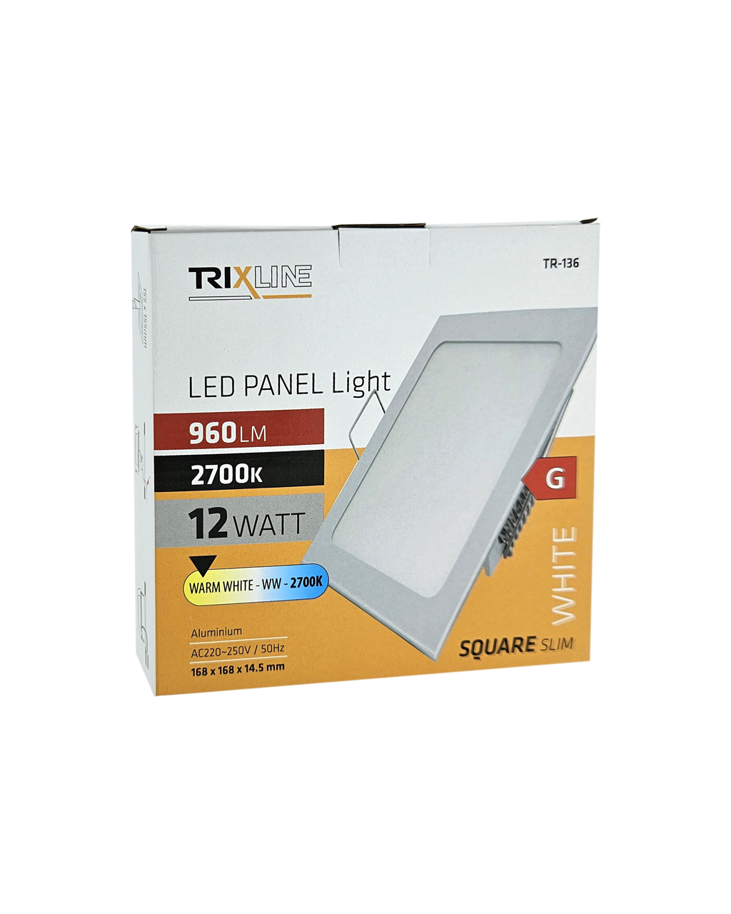 TR-136 LED panel 12W 960lm 2700K - négyzet alakú Trixline - Image 4