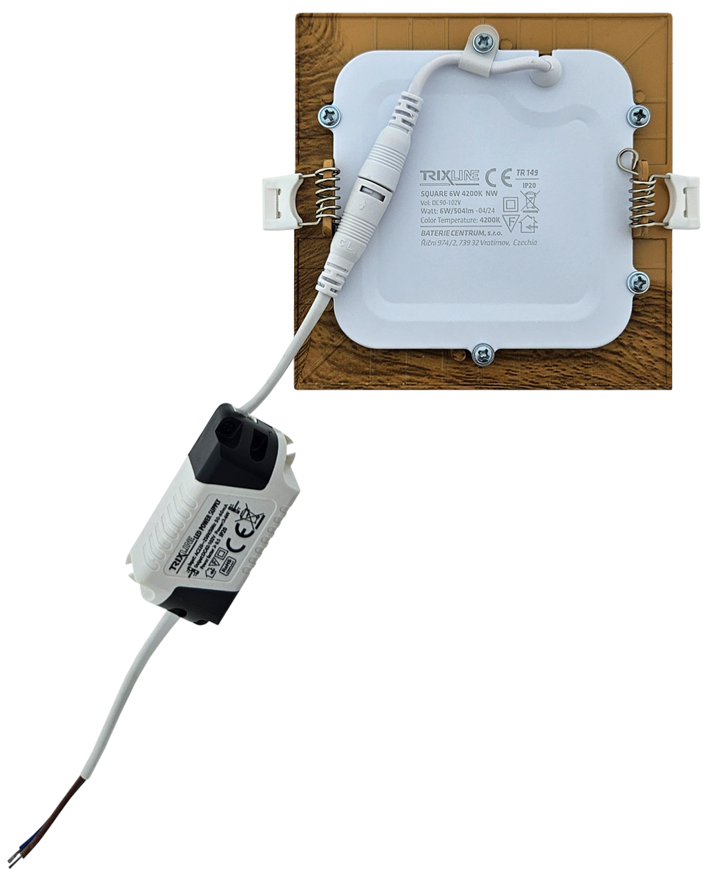 TR-149 LED panel 6W 504lm 4200K fa dekorasi - négyzet alakú süllyeszätt Trixline - Image 3