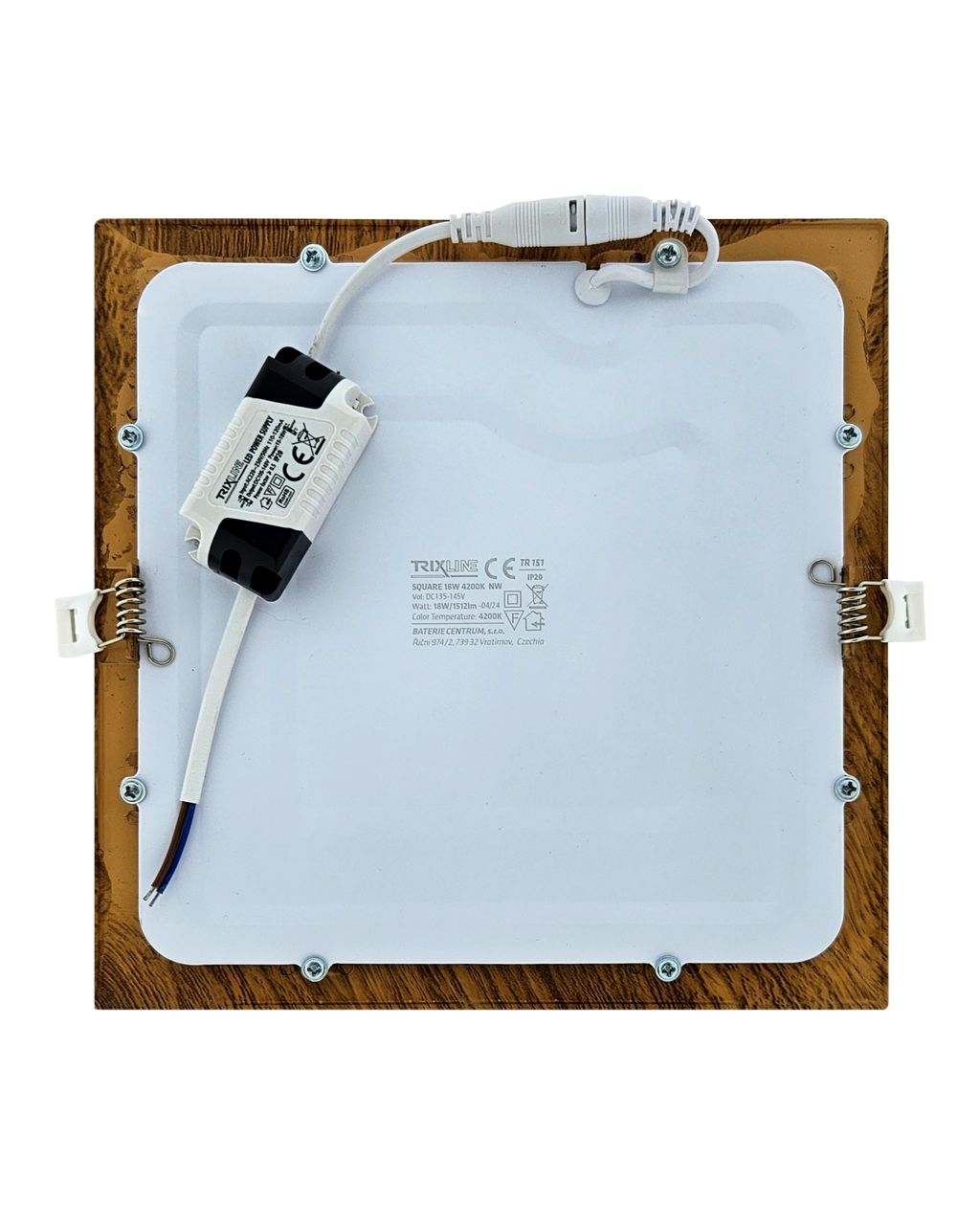 TR-151 LED panel 18W 1512lm 4200K fa dekoratív – négyzet alakú trixline TR-151 LED panel 18W 1512lm 4200K fa dekoratív – négyzet alakú trixline