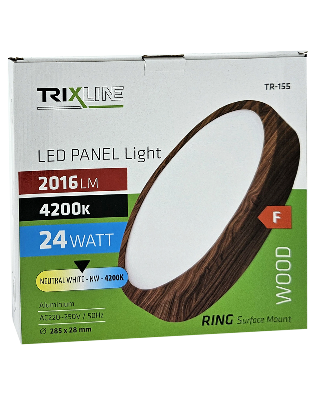TR-155 LED panel 24W 2016lm 4200K fa dekor - kerek felületre szerelt Trixline - Image 4