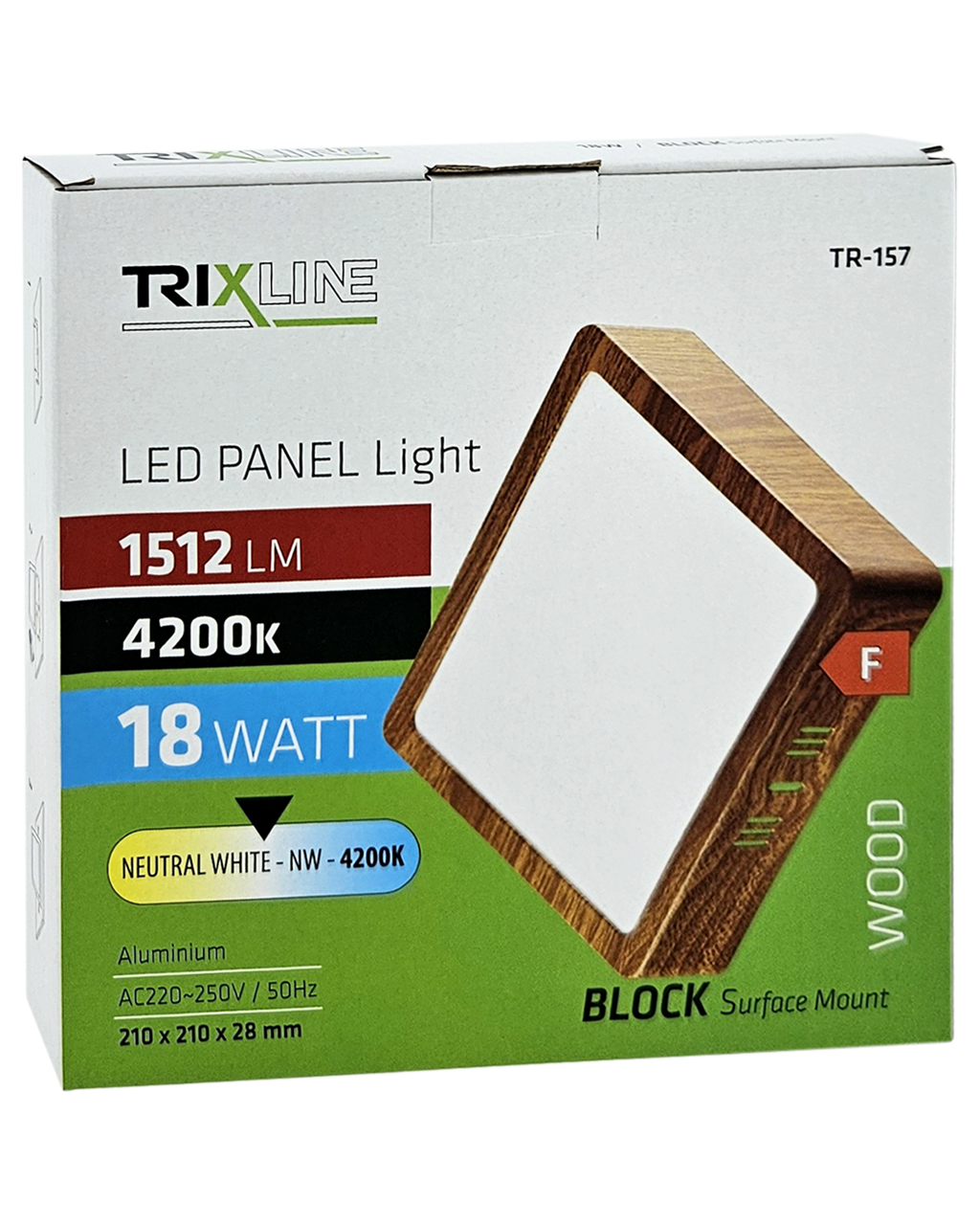 TR-157 LED panel 18W 1512lm 4200K fadekor - négyzet alakú felületre szerelt Trixline - Image 3