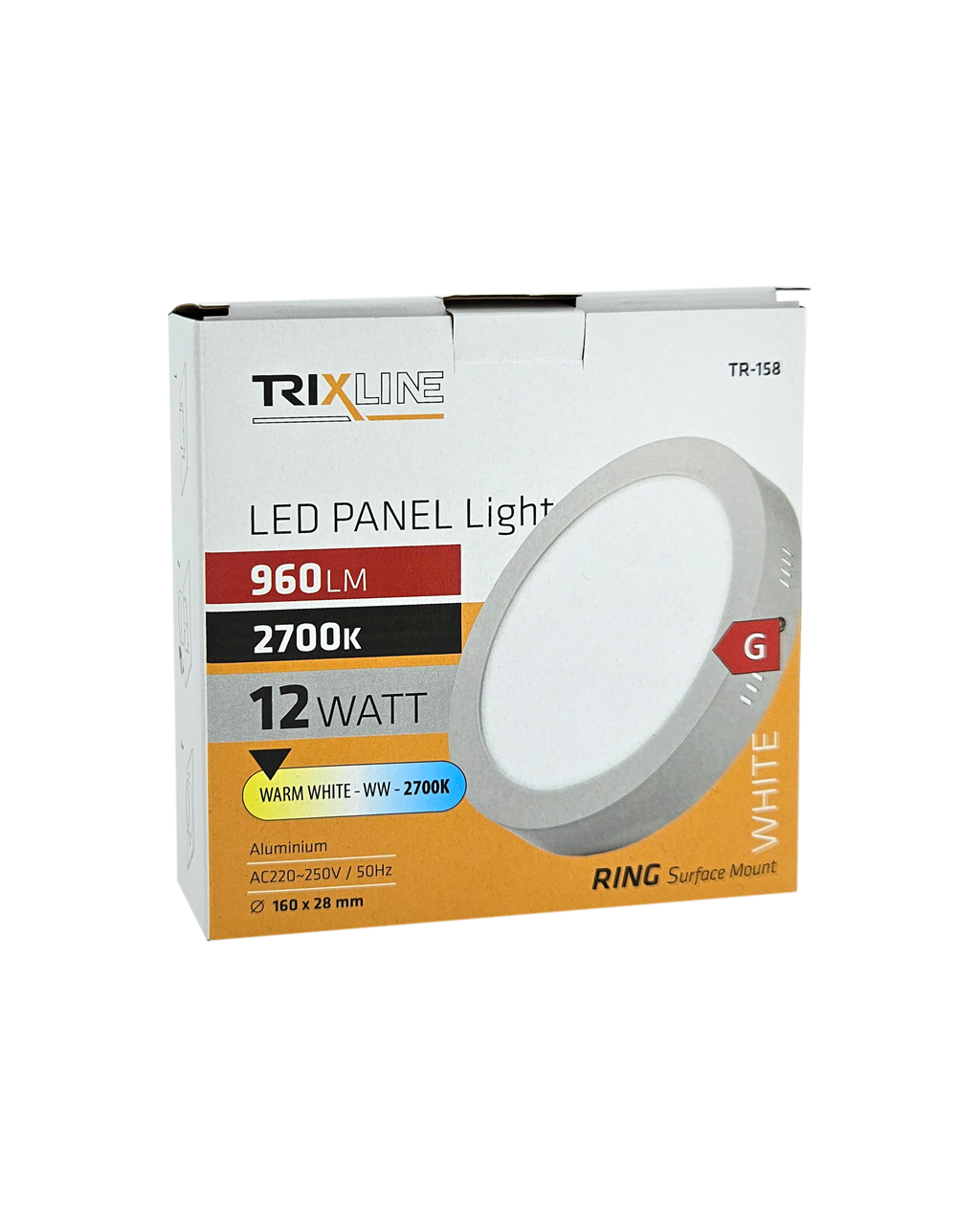 TR-158 LED panel 12W 960lm 2700K – kerek, felületre szerelhető Trixline TR-158 LED panel 12W 960lm 2700K – kerek, felületre szerelhető Trixline