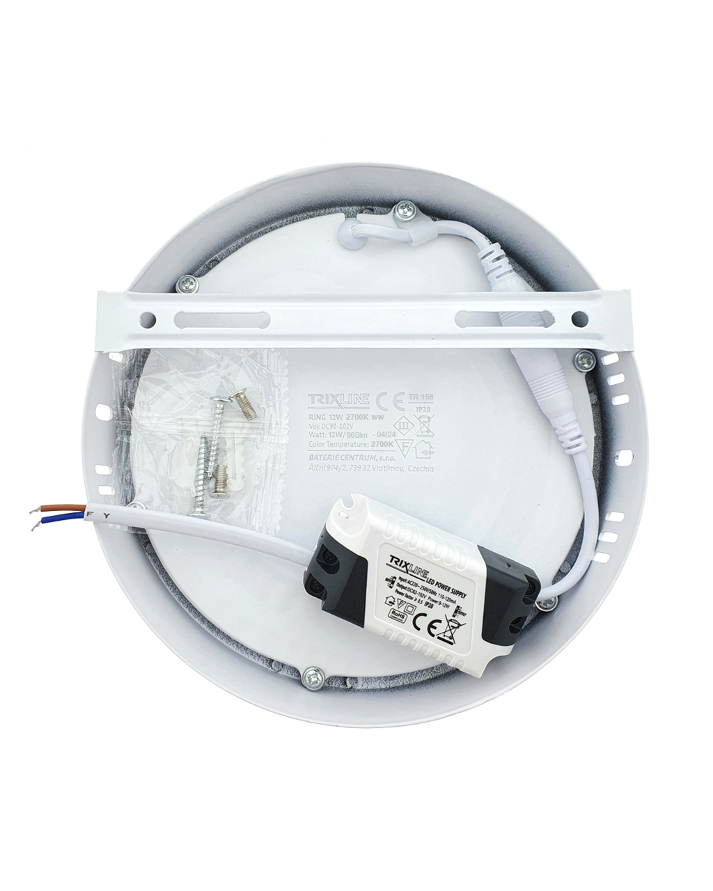 TR-158 LED panel 12W 960lm 2700K – kerek, felületre szerelhető Trixline TR-158 LED panel 12W 960lm 2700K – kerek, felületre szerelhető Trixline