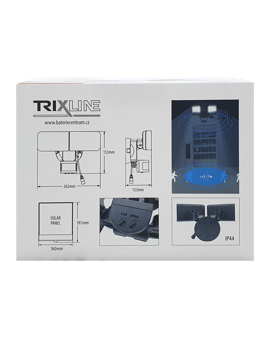 TR-20SC LED napelemes reflektor 20W 1000lm mozgásérzékelős Trixline - Image 2