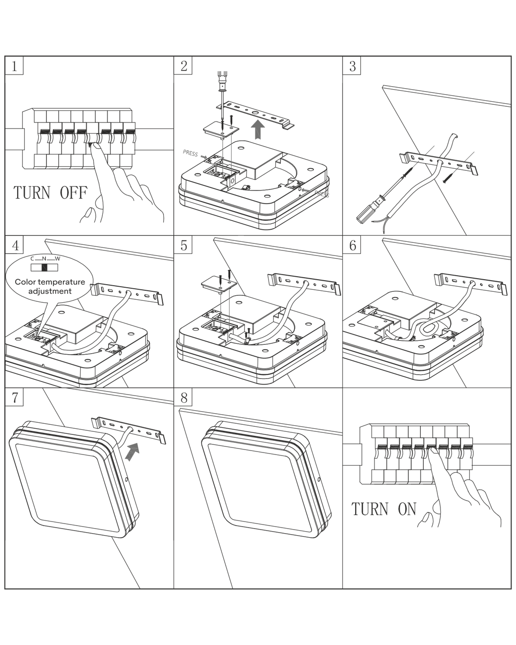 LED TR-220ND - EBRO mennyezeti lámpa CCT 24W 2400lm 26x26x5.5cm Trixline - Image 4