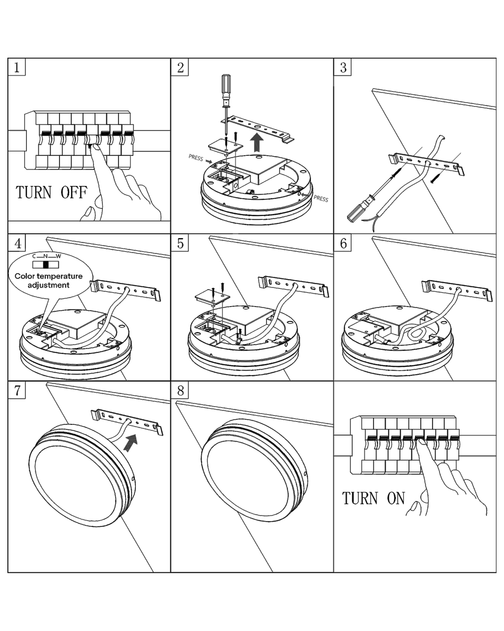 LED TR-260ND - ELLÉ mennyezeti lámpa CCT 24W 2400lm ø26x5.5cm Trixline - Image 3