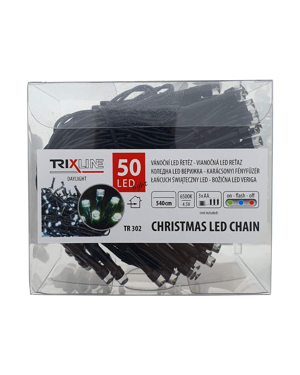 TR 302 karácsonyi húr 50LED 6500K 5,4 m magas fehér Trixline TR 302 karácsonyi húr 50LED 6500K 5,4 m magas fehér Trixline