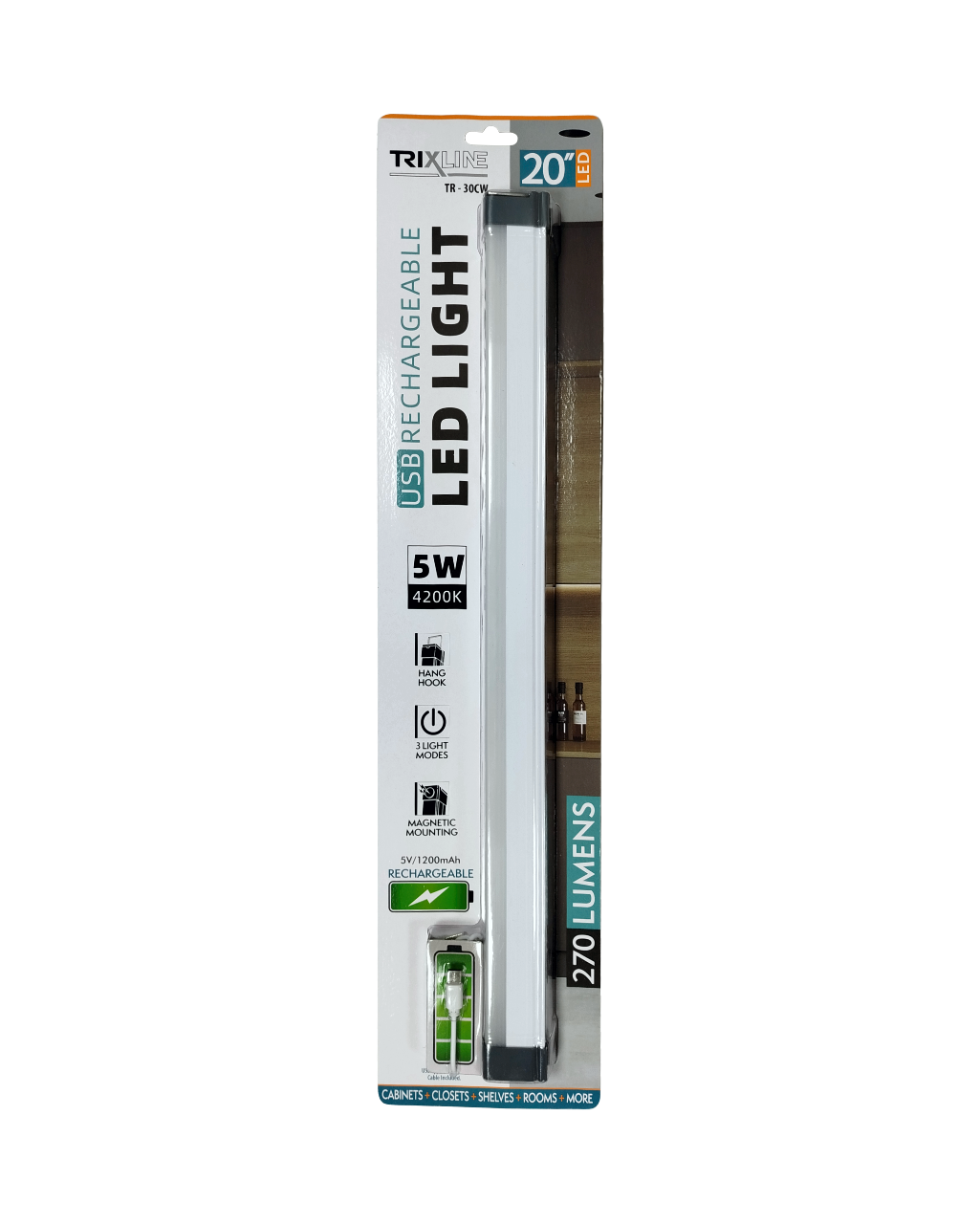 TR-30CW USB-n tölthető LED világítás 5W 4200K TRIXLINE TR-30CW USB-n tölthető LED világítás 5W 4200K TRIXLINE