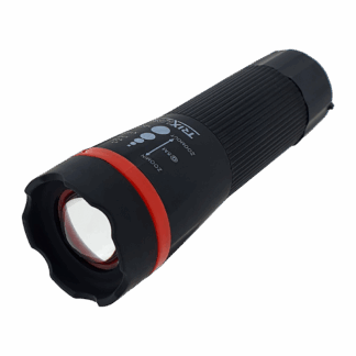 TR 310R piros LED kézi zseblámpa zoommal, ABS/1W