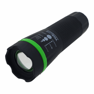 TR 311R zöld Kézi LED-es zseblámpa zoommal , ABS/1W