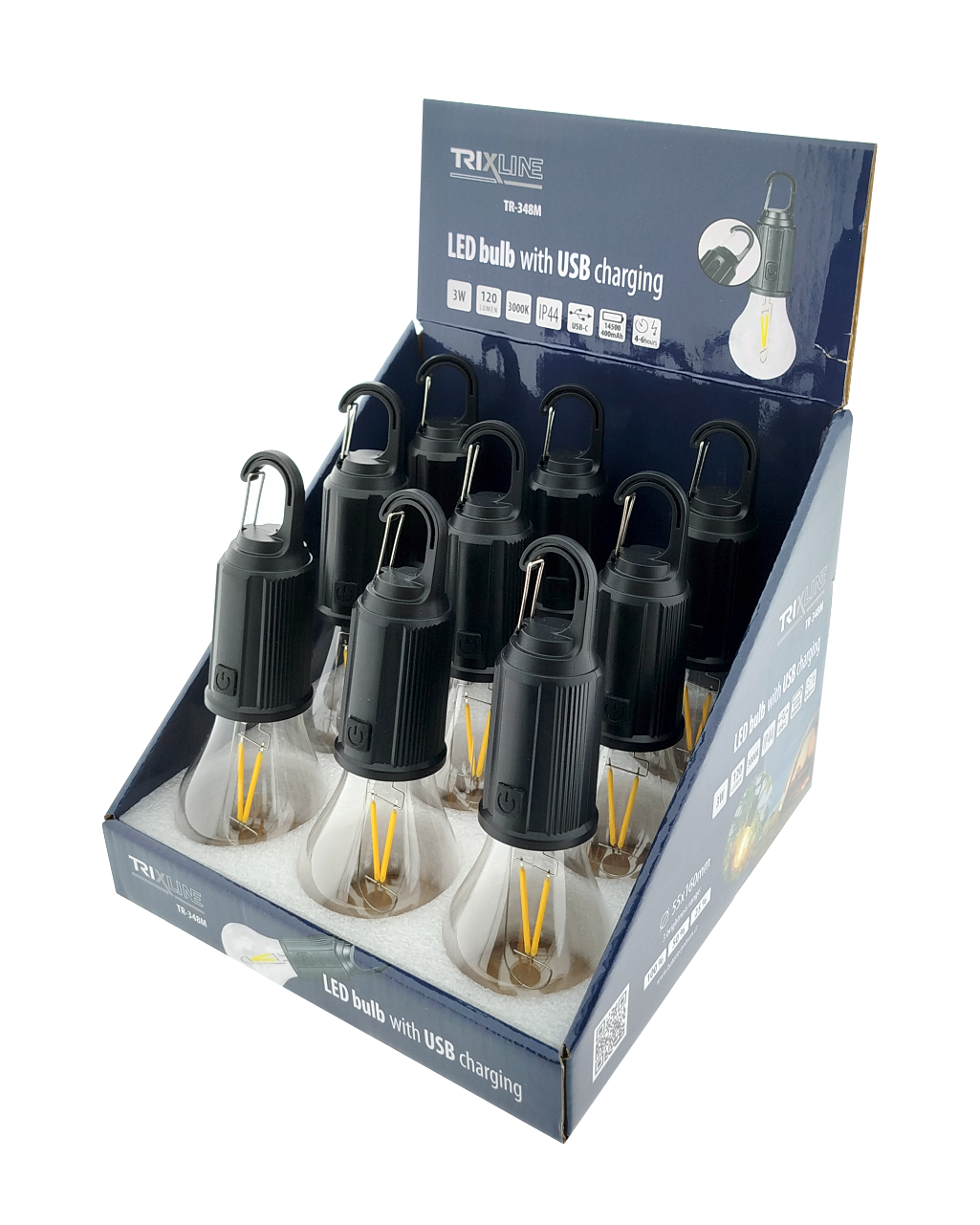 TR-348M LED izzo USB töltéssel 3W 3000K Trixline - Image 4