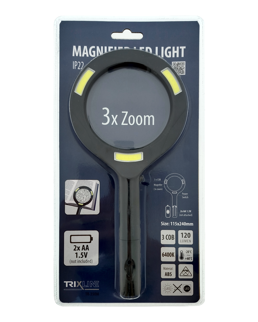 TR-350M Nagyító LED világító csarnok 3 COB 3x zoom 6400K Trixline TR-350M Nagyító LED világító csarnok 3 COB 3x zoom 6400K Trixline