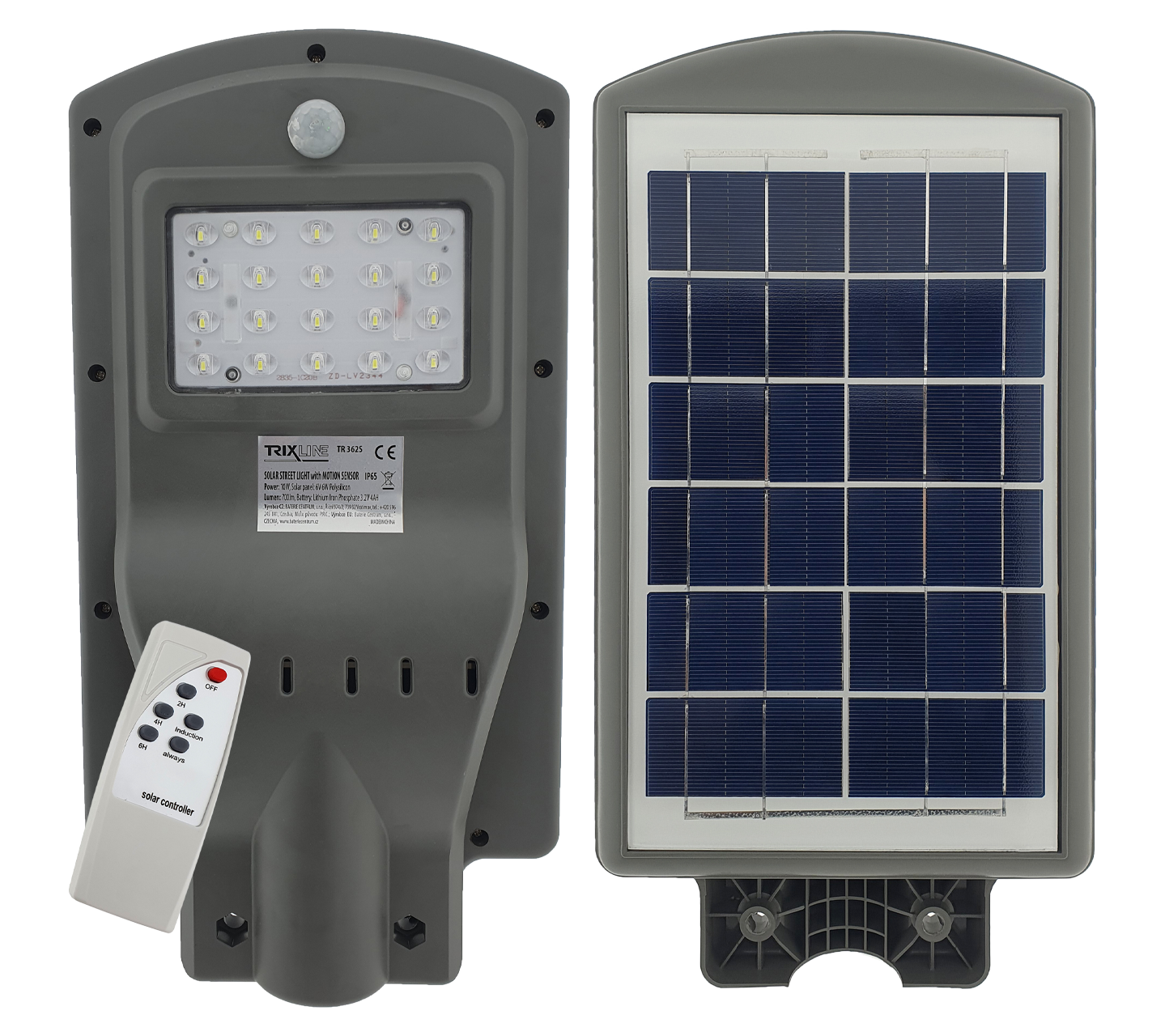 TR 362S Napelemes 10W-os utcai lámpa mozgásérzékelővel TRIXLINE