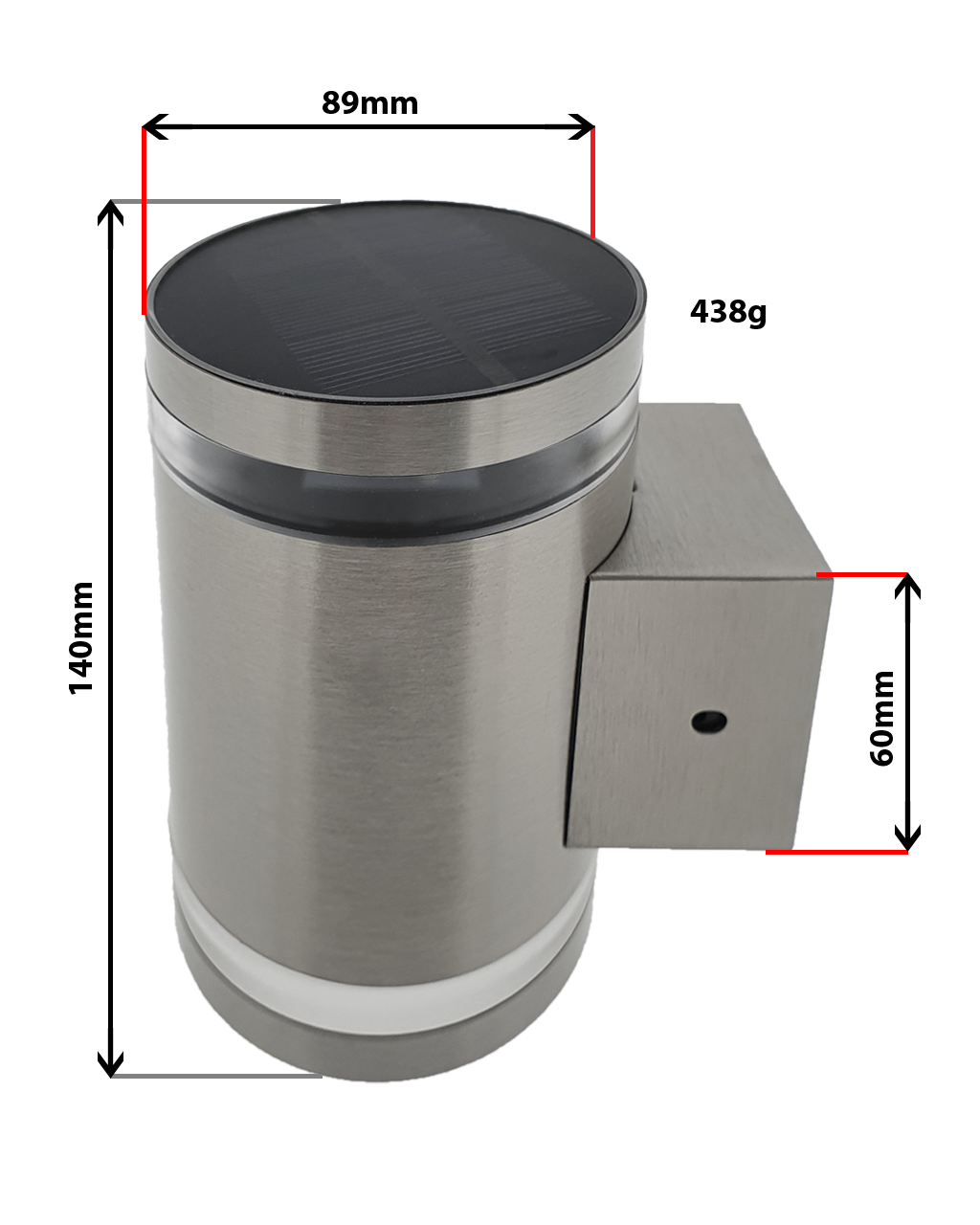 TRIXLINE HD - 370S Napelemes fali lámpa ezüst - Image 2