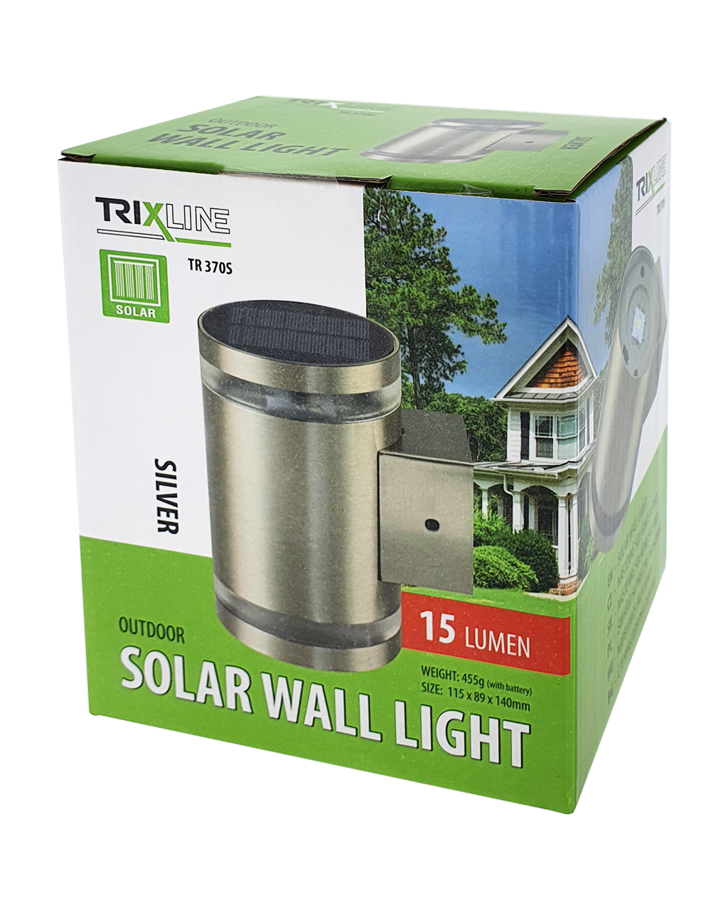 TRIXLINE HD - 370S Napelemes fali lámpa ezüst - Image 3