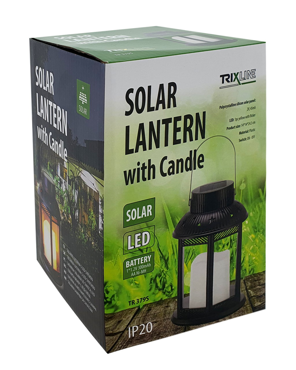 Dekoratív TR 379S napelemes lámpa LED gyertyával TRIXLINE - Image 2