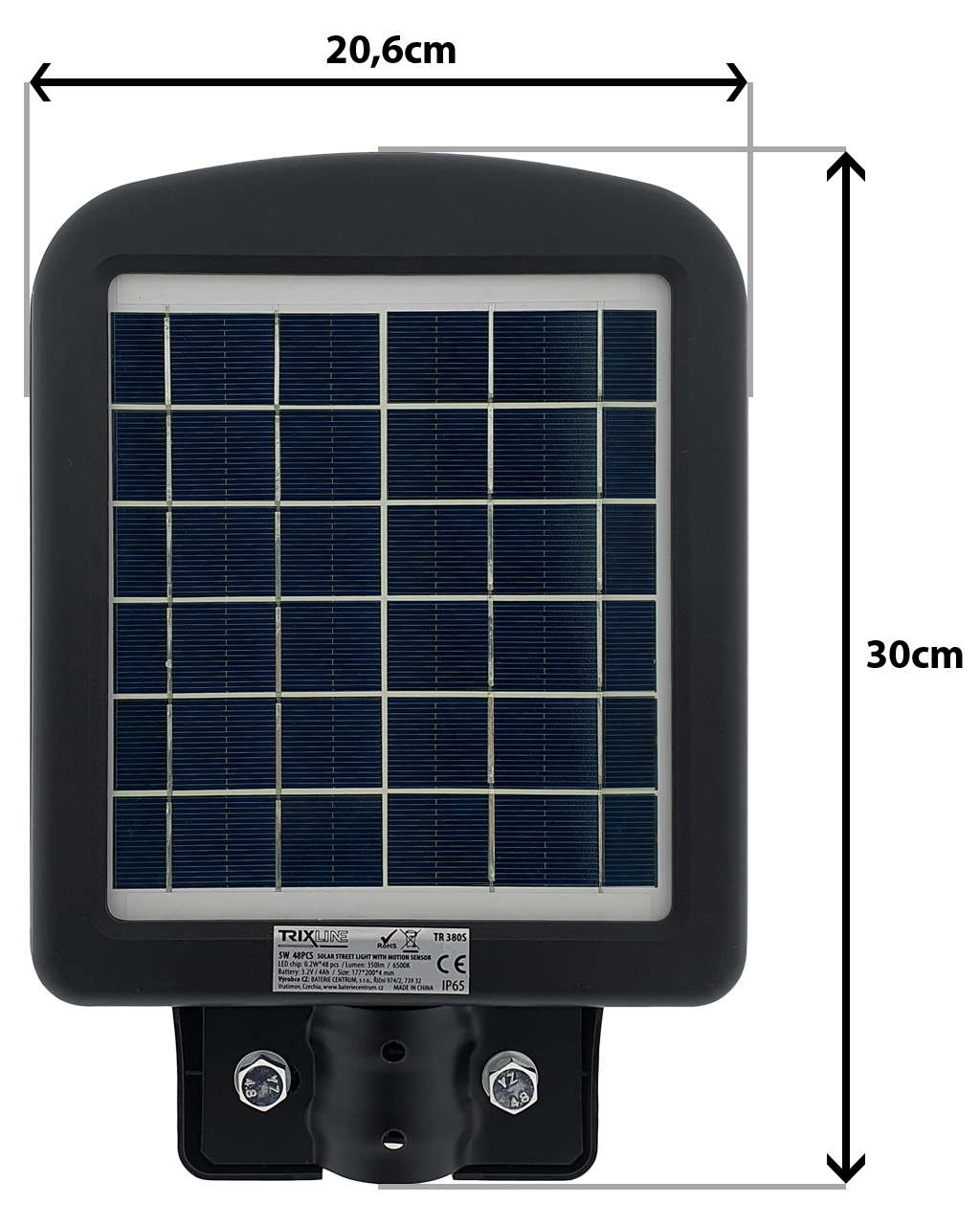 TR 380S Napelemes 5W-os utcai lámpa mozgáérzékelővel TRIXLINE - Image 3
