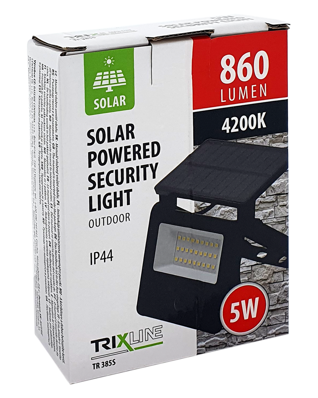 TR 385S LED napelemes reflektor 5W 4200K trixline mozgásérzékelő TR 385S LED napelemes reflektor 5W 4200K trixline mozgásérzékelő