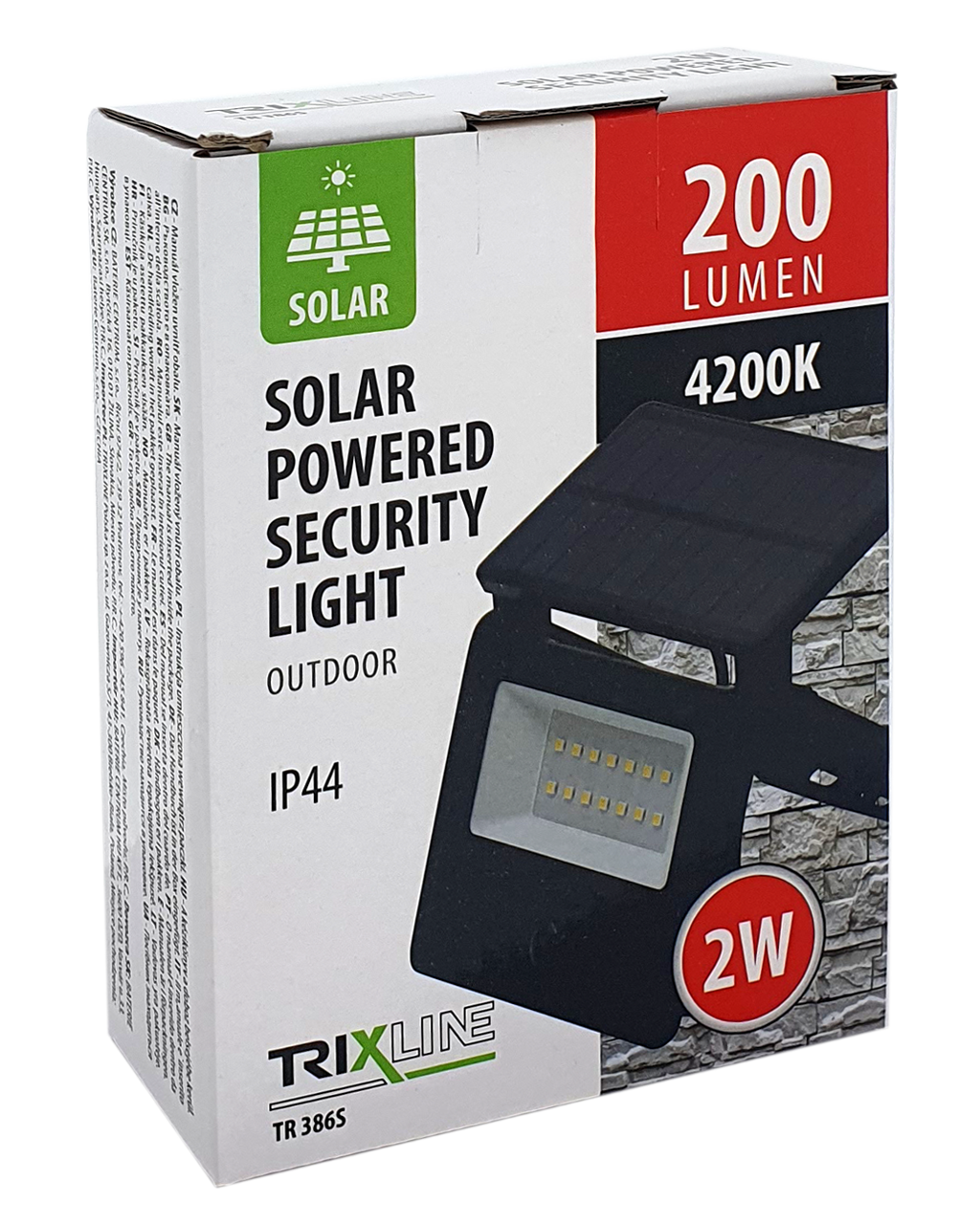 TR 386S LED napelemes reflektor 2W 4200K trixline mozgásérzékelő TR 386S LED napelemes reflektor 2W 4200K trixline mozgásérzékelő