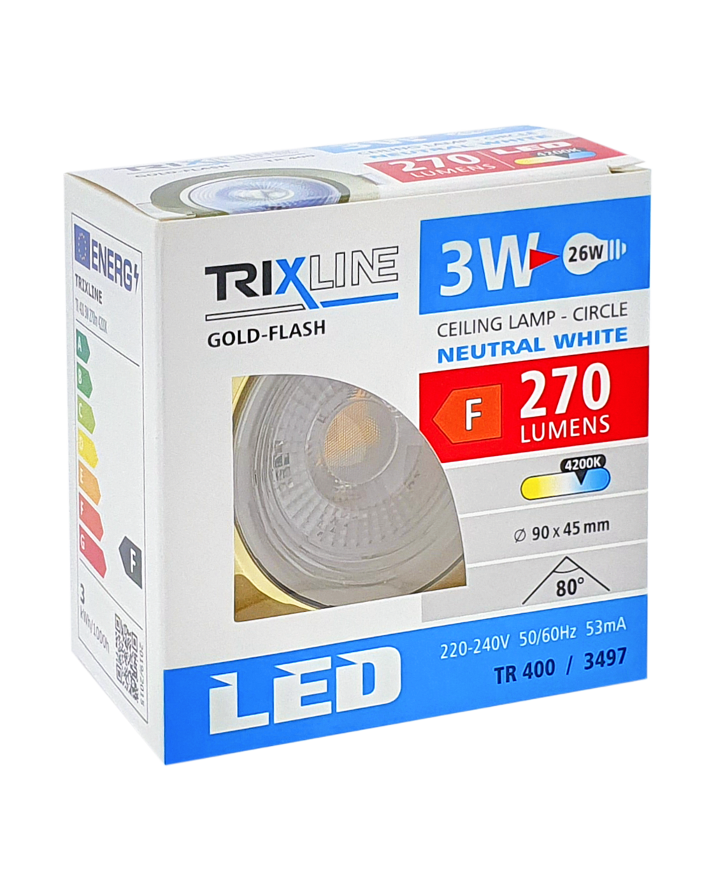 TR 400 LED spotlámpa 3W / 3497 Arany TRIXLINE TR 400 LED spotlámpa 3W / 3497 Arany TRIXLINE