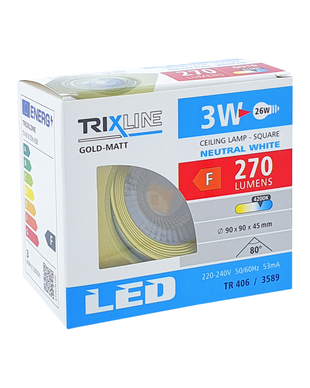 TR 406 LED spotlámpa 3W / 3589 Arany TRIXLINE TR 406 LED spotlámpa 3W / 3589 Arany TRIXLINE