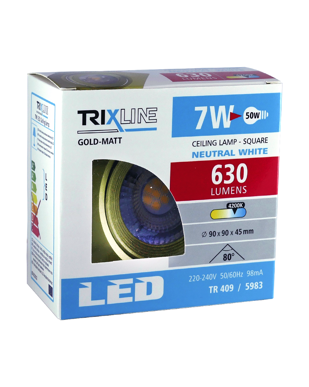 TR 409 LED spotlámpa 7W TRIXLINE Mennyezeti Arany - Image 2