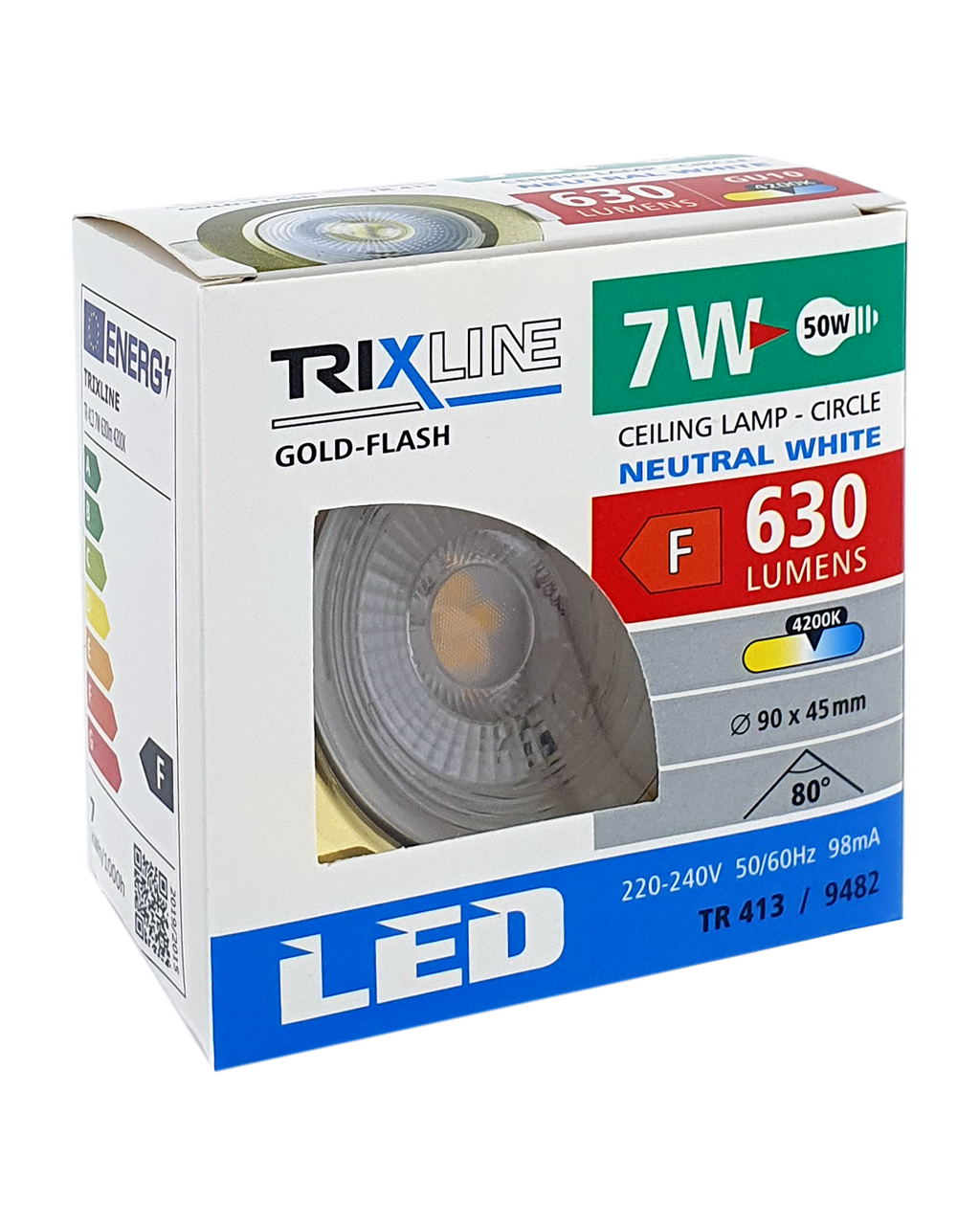 TR 413 LED spotlámpa 7W – kerek / 9482 Arany TRIXLINE TR 413 LED spotlámpa 7W – kerek / 9482 Arany TRIXLINE