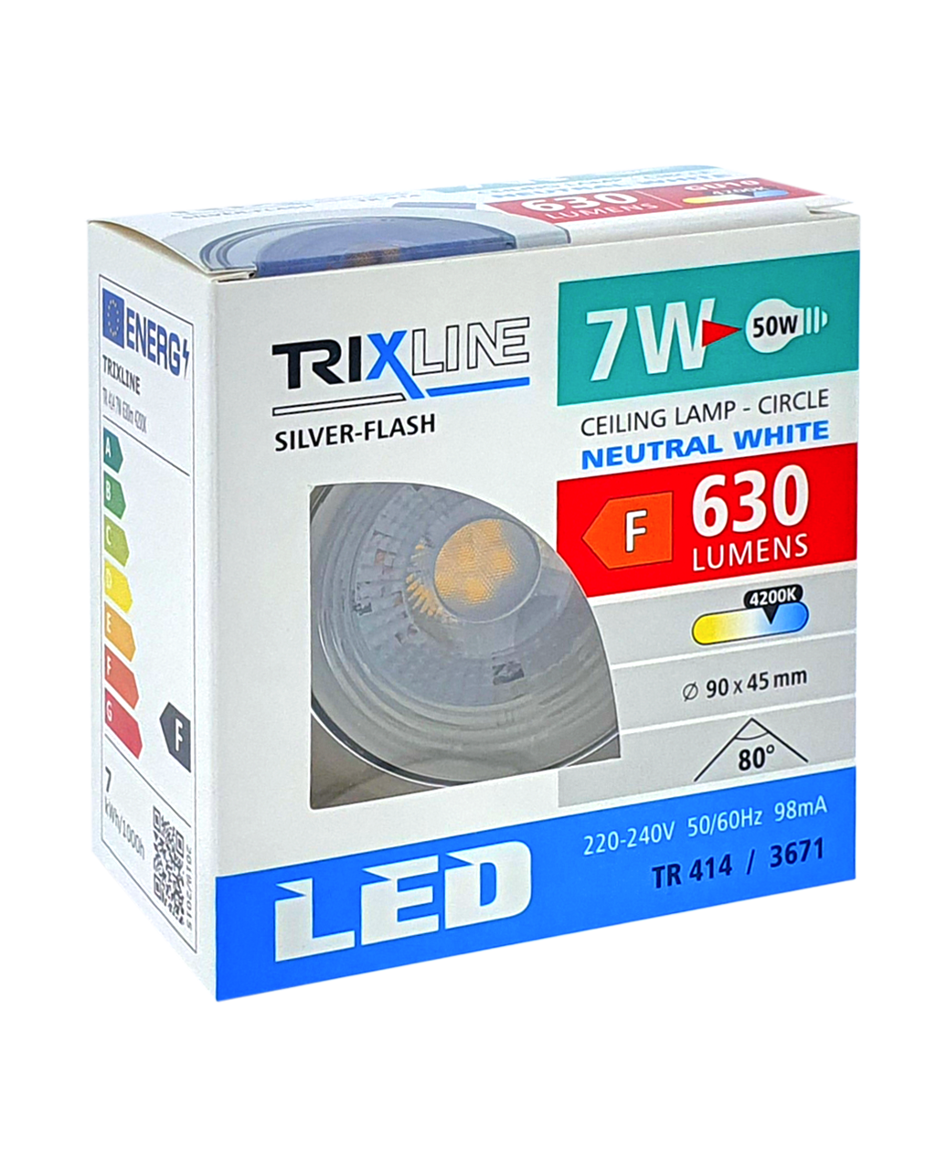 TR 414 LED spotlámpa 7W / 3671 Ezüst TRIXLINE TR 414 LED spotlámpa 7W / 3671 Ezüst TRIXLINE
