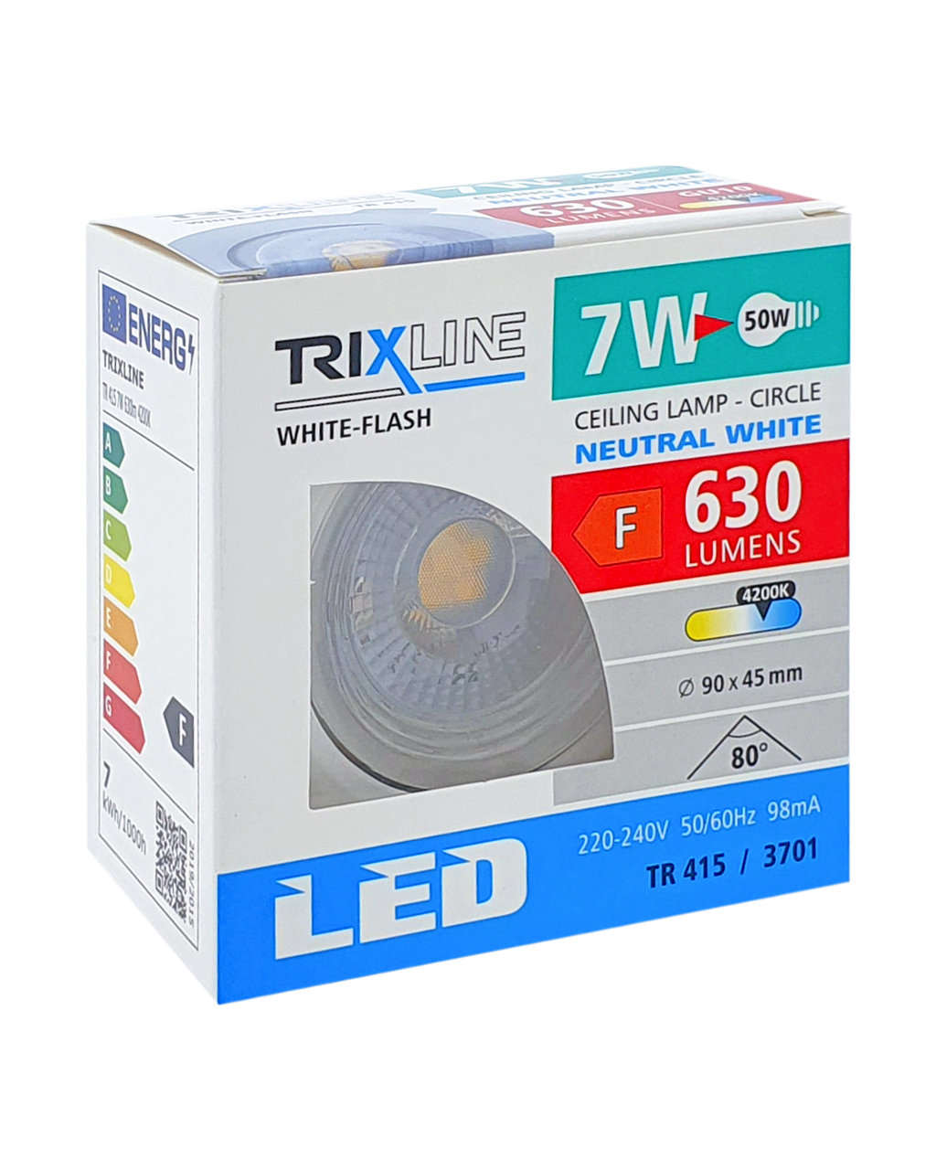 TR 415 LED spotlámpa 7W / 3701 Fehér TRIXLINE TR 415 LED spotlámpa 7W / 3701 Fehér TRIXLINE