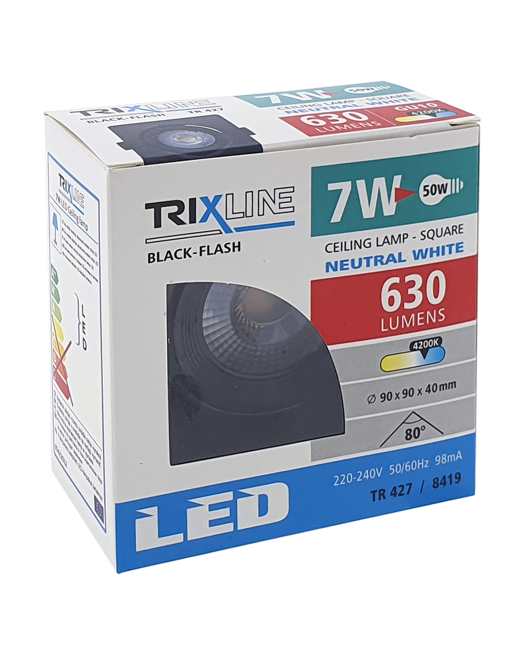 TR 427 LED spotlámpa 7W TRIXLINE Mennyezeti Fekete - Image 4