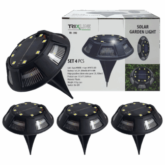TR-592 Napelemes kerti LED lámpa szett 4 db TRIXLINE TR-592 Napelemes kerti LED lámpa szett 4 db TRIXLINE