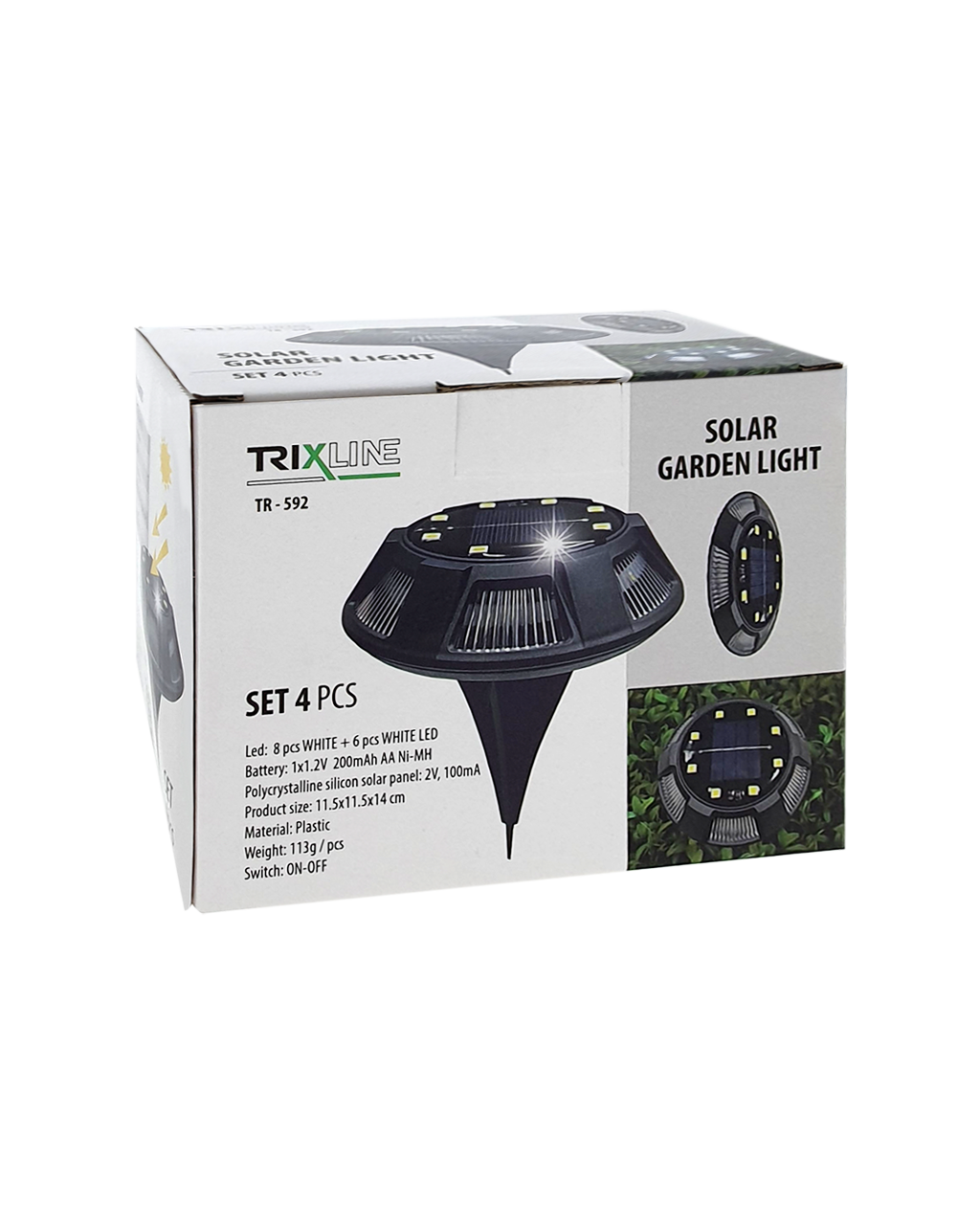 TR-592 Napelemes kerti LED lámpa szett 4 db TRIXLINE TR-592 Napelemes kerti LED lámpa szett 4 db TRIXLINE