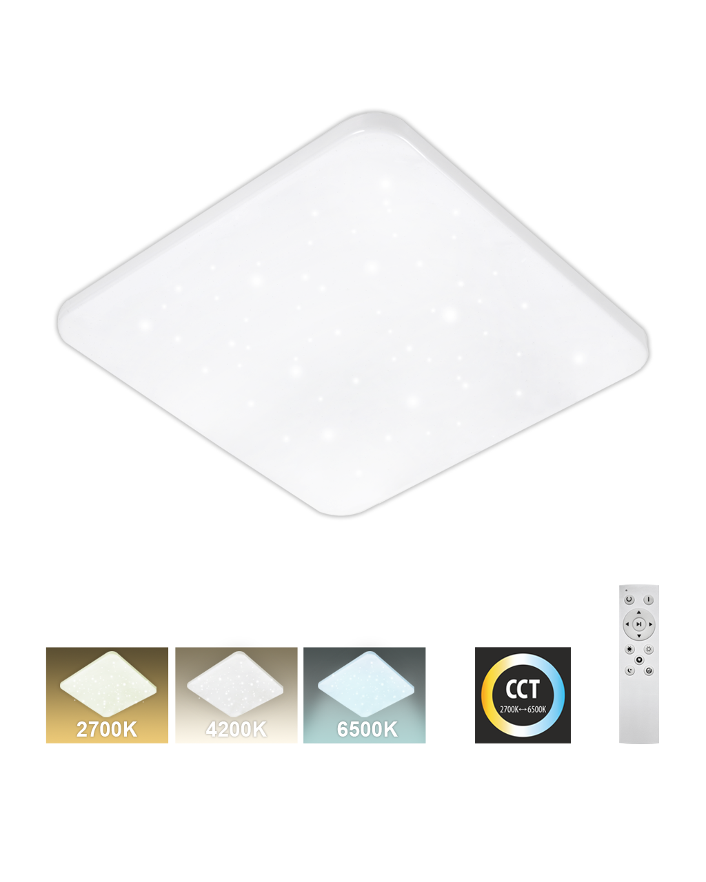 TR-604S - FLORA 36W 3420lm 43x43cm CCT + Trixline vezérlő