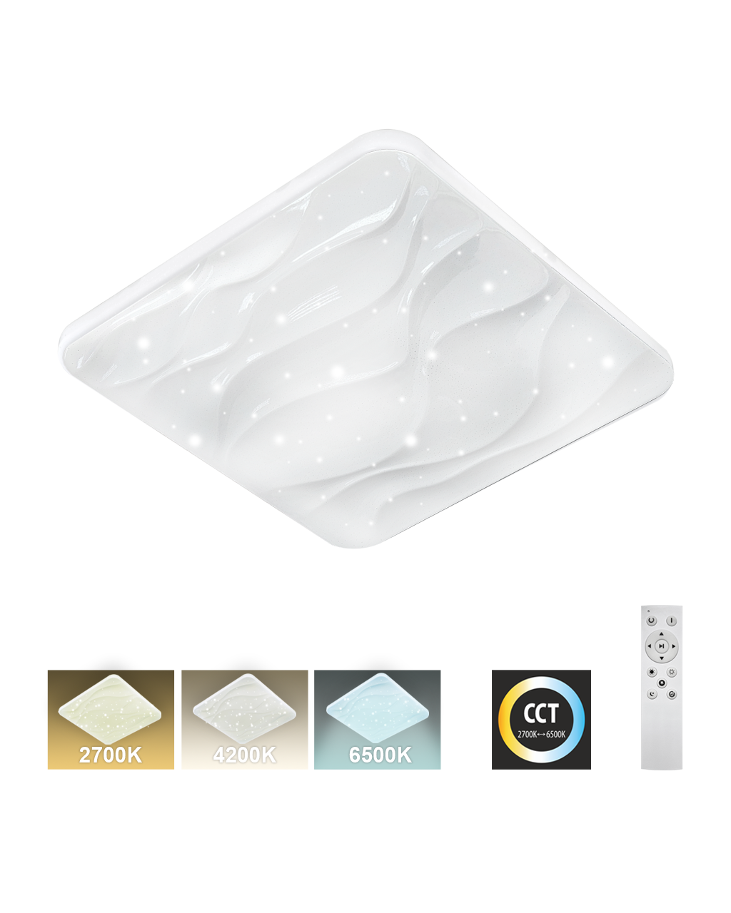 TR-609S - NERIS 36W 3420lm 43x43cm CCT + Trixline vezérlő